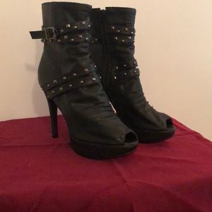 Faux Leather heeled boots